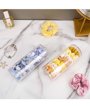 Clear Hair Scrunchie Holder Stand with Lid - 2 Pack | Hair Ties & Accessories Organizer for Teen Girls - FABROK - Buy Online on SooperMarket.com