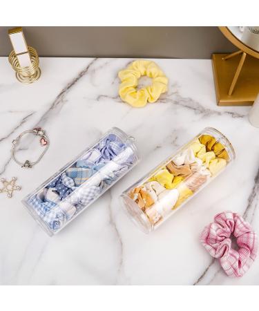 FABROK Clear Scrunchie Holder with Lid - Portable Hair Tie Organizer Stand for Teen Girls - Stylish Hair Accessories Display Stand - Buy Online on SooperMarket.com