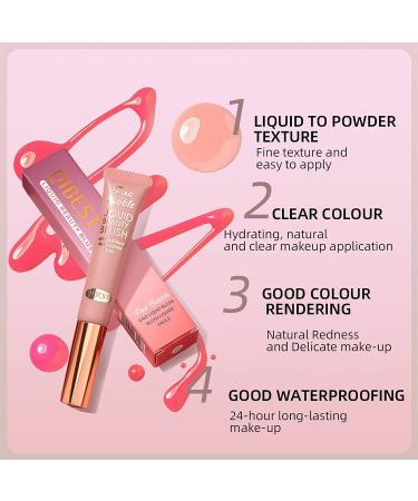 3pcs Liquid Blush Makeup Wand - Cream Blush with Cushion Applicator for Cheeks - Weightless Blendable Stick for Natural-looking Dewy Glow - Buy Online on SooperMarket.com