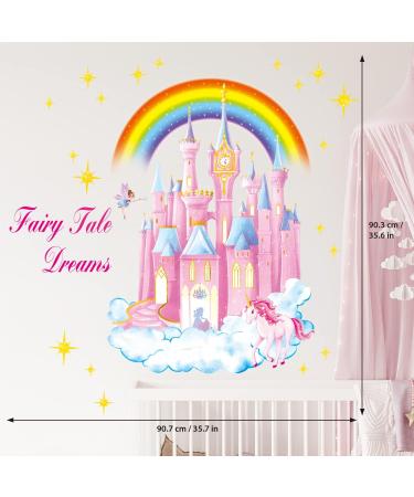 DECOWALL SG-2207 Rainbow Castle Quote Wall Stickers - Fairy Tale Dreams Decals for Kids Girls Nursery - Removable Art Decor - Buy Online on SooperMarket.com