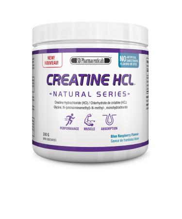 SD Pharmaceuticals CREATINE HCL - CHCL - Creatine Hydrochloride - Blue Raspberry - 300g - 120 Servings - Enhance ATP Energy Metabolism - Maximizes Levels of Phosphocreatine - Muscle Cell Volume & Protein Synthesis - Satellite Cell Activity - Ultra Concent