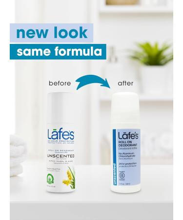 Lafe's Natural Deodorant 3oz Roll-On | Aluminum-Free for Men & Women | 24-Hour Protection | Unscented | 6 Pack - Buy Online on SooperMarket.com