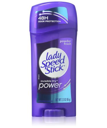 Lady Speed Stick Deodorant 2.3 Ounce Powder Fresh Invisi Dry (68ml) (2 Pack)