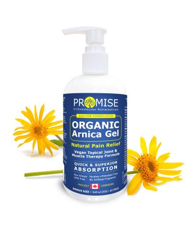 Promise Organic Arnica Gel 340ml (12oz) Instant Soothing Muscle & Joint Pain Relief Reduces Inflammation Arthritis Swelling Joint Pain Topical Organic Arnica Montana Made in Canada 340 ml (Pack of 1)