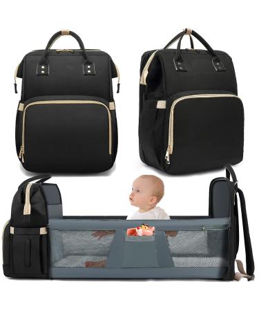 Diaper Bag Backpack with Changing Station, Large Black Baby Bags for Girl Boys Dad Mom, Baby Shower Gifts, Baby Registry Search, Baby Stuff for Newborn Essentials Must Haves Items