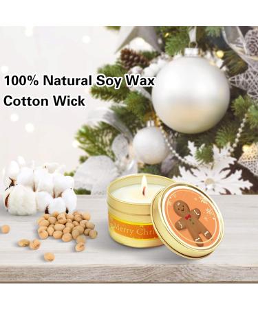 Sentorini Fragrance Candles Christmas Gift Set - 4 Soy Wax Aromatherapy Candles for Women | Perfect for Weddings Parties Father's Day Mother's Day & Valentine's Day - Scents: Sherry Brandy Apple Cinnamon Winter Cedar Gingerbread - Buy Online on SooperMarket.com