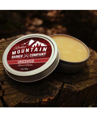 Rocky Mountain Barber Company Classic Unscented Beard Balm - 100% Natural Premium Wax Blend with Beeswax Jojoba & Coconut Oil - International Shipping Available - Buy Online on SooperMarket.com