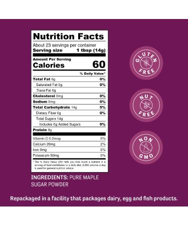 Judees Powdered Maple Sugar 11.25 oz - Non-GMO, Gluten-Free, Nut-Free - Ideal for Baking, Frosting & Dusting - Buy Online on SooperMarket.com