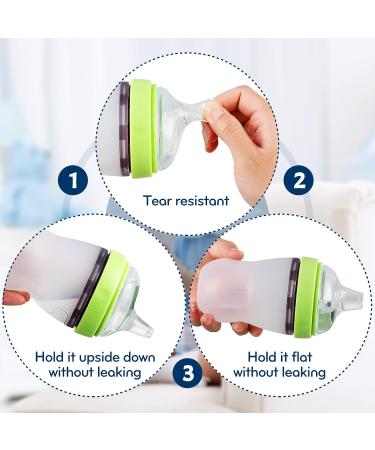 Variable Flow Silicone Baby Bottle Nipples - Set of 4 | Wide-Neck Design, Fits 7cm Diameter Bottles | Ideal for Babies Over 6 Months | Duckbill Cross Shape - Buy Online on SooperMarket.com