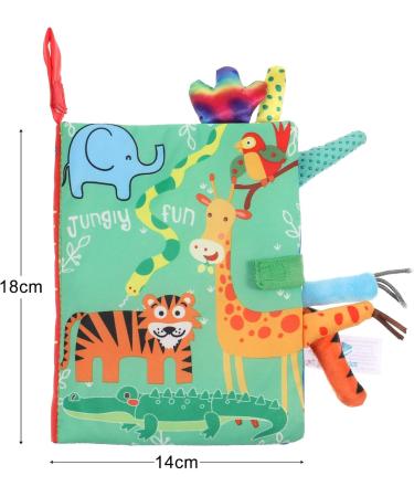 SOSPIRO Baby Cloth Book for Toddlers - Soft 3D Animal Tails Quiet Book | Safe Nontoxic Early Learning and Gifts for 0-3 Year Olds (Jungle) - Buy Online on SooperMarket.com