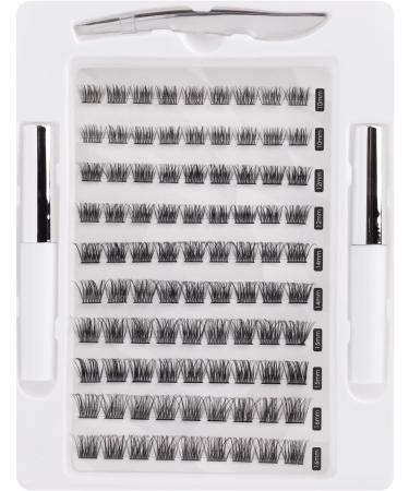 SISILILY Individual Lashes Cluster Kit | 90 Pcs Reusable 3D Eyelash Extension DIY Set | Soft Natural C CC D Curl Individual Eyelashes | Includes Eyelash Glue | 10/12/14/15/16mm Length | DM04 White - Buy Online on SooperMarket.com