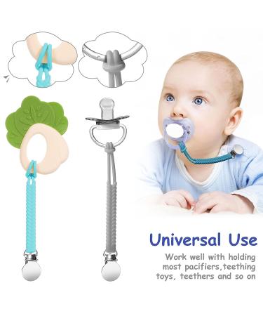 Nuanchu 8 Pieces Baby Pacifier Clips - Cute Braid Pacifier Strap for Boys and Girls - Keep Pacifiers, Teethers, and Toys Secure - Fresh Colors - Buy Online on SooperMarket.com