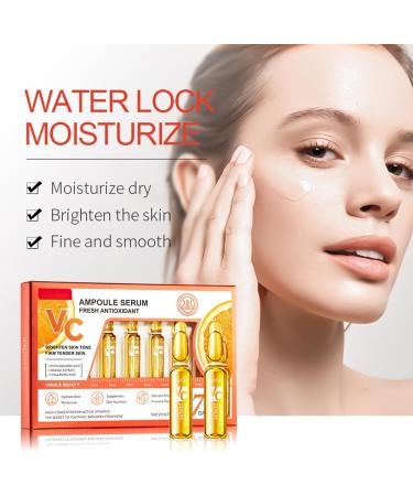Vitamin C Serum for Face Concentrated Ampoules Vit C Serum Anti Ageing & Anti Wrinkle Serum Brightening Serum for Dull Tired Skin Powerful Antioxidant Protection face serum 7x2ml Ampoule Serum - Buy Online on SooperMarket.com