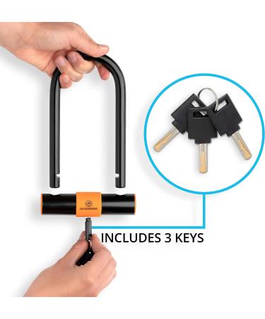 Heavy Duty Bike U Lock with Cable - Anti Theft Bicycle Lock Holder - Buy Online on SooperMarket.com