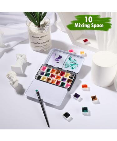 51 Piece Watercolor Paint Palette Set - Metal Tin Box with Half Pans, Lid, and Storage Bag - Travel-Friendly Watercolor Kit for Artists in Black - Buy Online on SooperMarket.com