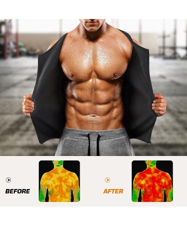 Cimkiz Men's Neoprene Sauna Vest Waist Trainer with Zipper, Black - Large - Buy Online on SooperMarket.com