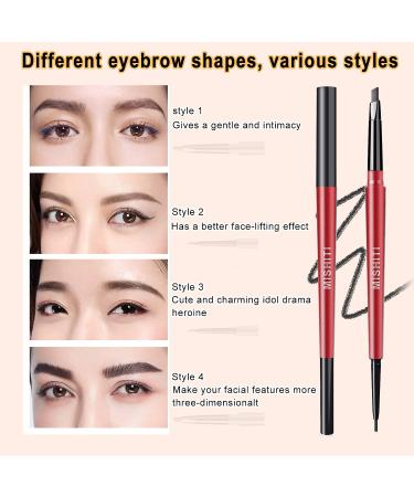 JASSINS 2pc Double-Headed Eyebrow Pencil Kit - Waterproof & Long-Lasting Dark Brown Brow Pen with Brush - Buy Online on SooperMarket.com