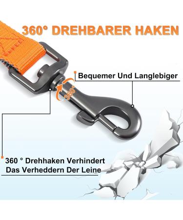 Demigreat 1.5m/3m/5m Dog Drag Line - Robust Long Leash with Padded Handle for Small to Large Dogs | Training Leash in Orange - Buy Online on SooperMarket.com