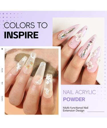 Coscelia 8G Clear Acrylic Powder French Nail Art Powder System for Acrylic Nails Extension DIY at Home Long-Lasting No Needed Nail Lamp Cured - Buy Online on SooperMarket.com