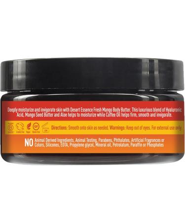 Buy Desert Essence Fresh Mango Body Butter 7.5oz | Hyaluronic Acid & Coffee Oil | Deeply Moisturizing Nourishing Antioxidant Blend - Buy Online on SooperMarket.com