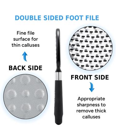 Buy Rikans Foot File - Double-Sided Callus Remover & Foot Scrubber | High-Grade Stainless Steel Pedicure Tool for Wet or Dry Use - Buy Online on SooperMarket.com