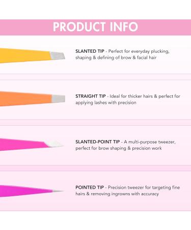 Brushworks 4 Piece Combination Tweezer Set - Brights - Buy Online on SooperMarket.com