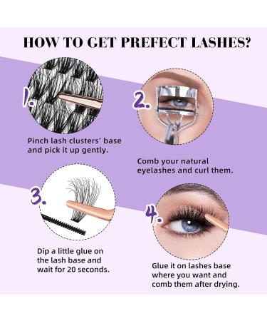 Lash Clusters Individual Lashes 260 PCS 30D 40D 13mm 3D Natural Wispy Effect - DIY Fluffy Eyelash Extensions at Home | 280PCS 3D Fluffy 30D 13mm - Buy Online on SooperMarket.com