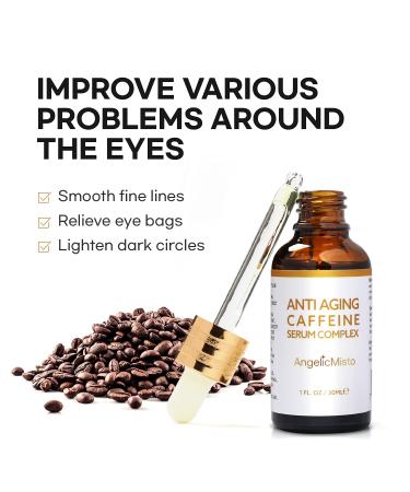 AngelicMisto Caffeine Eye Serum 1oz - Dark Circles, Puffiness, Wrinkles & Bags Remover - Buy Online on SooperMarket.com