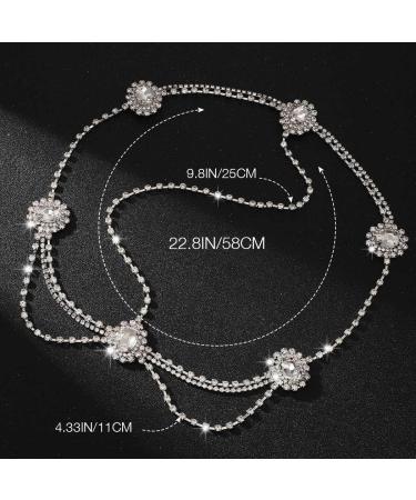 Runmi Rhinestone Head Chain - Gold Crystal Hairpiece & Wedding Hair Accessories for Women & Girls - Buy Online on SooperMarket.com