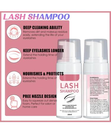 MIELIKKI Lash Cleaning Kit - 100ML Eyelash Extension Shampoo Oil-Free Cleanser with Lash Fan & Brush for Professional & Self Use - International Shipping Available - Buy Online on SooperMarket.com