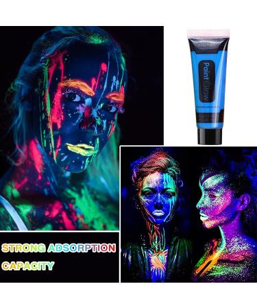 Glow in the Dark Neon Face Body Paint Set - 6 Colors, Washable Black Light Makeup for Party, Halloween, Christmas, Cosplay - 0.48oz Tubes - Buy Online on SooperMarket.com
