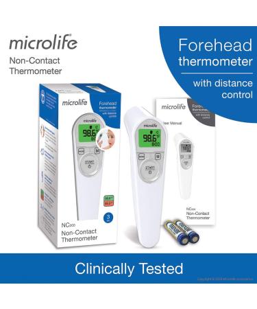 Microlife Non-Contact Forehead Thermometer | Digital Infrared No-Touch Thermometer for Adults Kids & Baby | Accurate Readings & Fever Alarm - Buy Online on SooperMarket.com