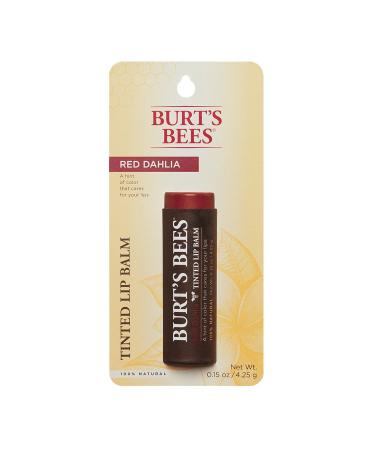 Burt's Bees Tinted Lip Balm Red Dahlia - 100% Natural with Shea Butter & Botanical Waxes | 1 Tube, Pack of 1 - Buy Online on SooperMarket.com