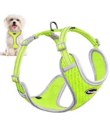 Thinkpet no-pull dog harness leash set breathable chest harness for small medium large dogs adjustable soft running harness safe control padded reflective safety harness m (1 Pack) yellow