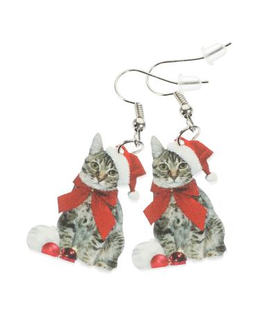 Milisten 1 Pair Women Earrings Christmas Ear Studs Lovely Earrings Santa Hat Jewelry Christmas Tree Miss