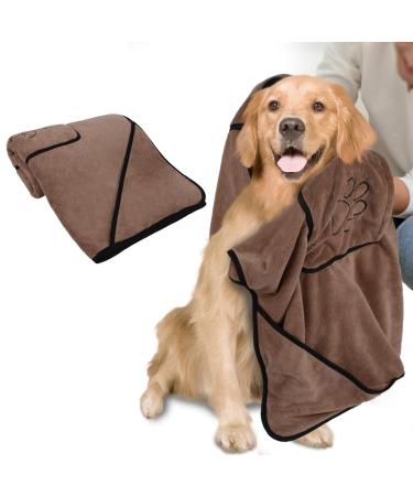 KinHwa super absorbent pet towel microfiber dog bath towel for dogs and cats 76CM x 127CM dark brown 76*127cm dark brown