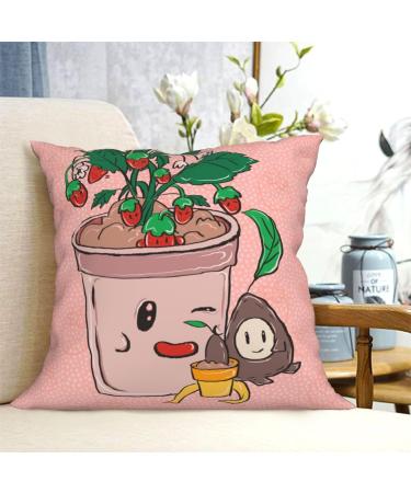 YYHHAOFA Sunflower Seeds and Strawberries Picture Universal Pillowcase for All Seasons 18"x18" : Soft and Comfortable Suitable for car Sofa Black 18 x 18-Inch - Buy Online on SooperMarket.com