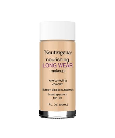 Neutrogena Nourishing Long Wear Liquid Face Makeup Foundation with SPF 20 Sunscreen Tone-Evening and Texture-Improving Antioxidants Soy and Vitamins A C and E 85 Honey 1 fl. oz