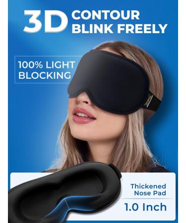 Travel Eye Cover for Rest - Reusable Blindfold for Adults Comfortable Sleepmask Perfect Travel Accessories(Black) - Buy Online on SooperMarket.com