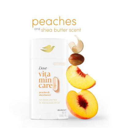 Dove VitaminCare+ Aluminum Free Deodorant Stick for 72H Odor Protection Peaches & Shea Butter Breathable Deodorant for Women 2.6 oz Peaches + Shea Butter 2.6 Ounce (Pack of 1) - Buy Online on SooperMarket.com