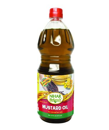 Nihar Naturals Mustard Oil- Kachchi Ghani 33 Fl.oz (976 ml) 33 Ounce (Pack of 1)