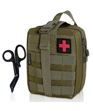 Crisis first help bag empty molle tactical edc ifak pouch suitable for outdoor first aid belt bag camping gadgets set EPA application pocket travel pharmacy motorcycle green