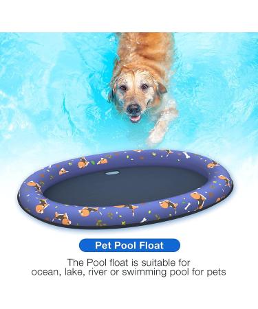 Pet Soft Inflatable Dog Float Raft - Large Blue for Summer Swimming - Buy Online on SooperMarket.com