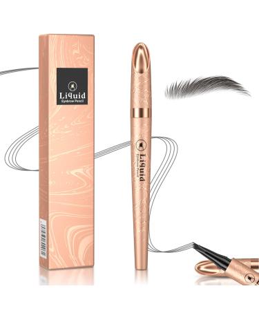 Ey brow pencil waterproof eyebrow pencil wiped-resistant liquid eyebrow pencils fast drying and durable welding-proof effortlessly create natural eyebrow form (B-gray)