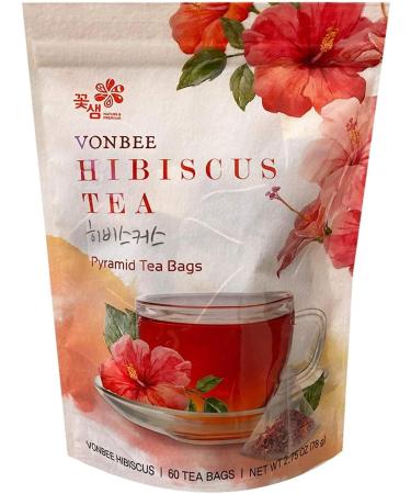 Vonbee Premium Hibiscus Tea Piramid Tea Bags 60 Tea Bags - Buy Online on SooperMarket.com