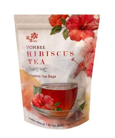 Vonbee Premium Hibiscus Tea Piramid Tea Bags 60 Tea Bags