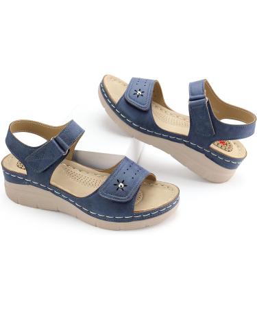 JABASIC Women's Orthotic Arch Support Sandals - Comfortable Walking Sandals (Navy, Size 7) - Buy Online on SooperMarket.com