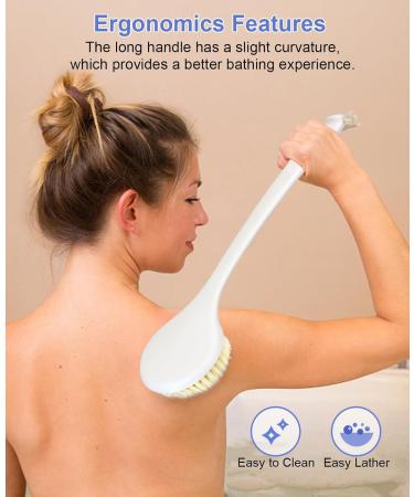 HORJOR Long Handle Back Scrubber Shower Brush for Men and Women - Bath Scrubbers for Shower Use - Buy Online on SooperMarket.com