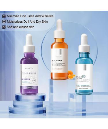 Niacinamide Serum Serum B5 Vitamin B3 Serum Anti-Wrinkle Serum for a Radiant Skin Tone and Minimised Pores Against the First Signs of Skin Ageing - Buy Online on SooperMarket.com