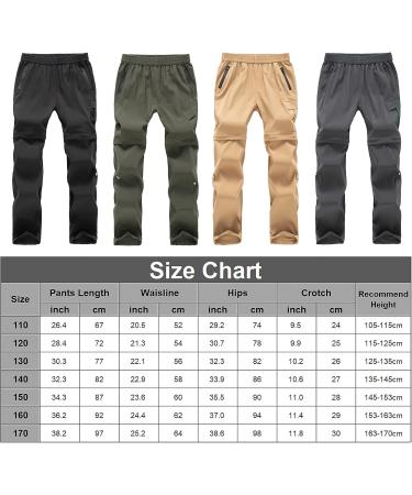 Feoya Children's Outdoor Hiking Pants - Zip Off & Removable Shorts Quick-Drying Trekking Pants for Unisex Youth & Girls - 150 Gray - Buy Online on SooperMarket.com